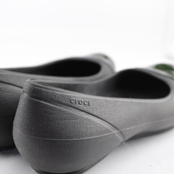 CROCS Womens Cap Toe Ballet Flat Size 5 Black Slip On Shoe Water Resistant Comfy - Picture 6 of 12